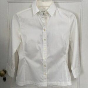 Banana Republic Women's White Button Down Fitted Shirt, Size Petite XS, …
